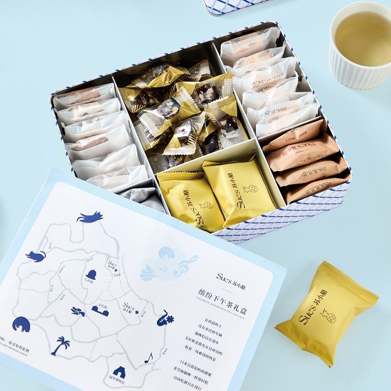 苏小糖缤纷下午茶叶礼盒办公室零食混装牛轧糖雪花酥厦门特产伴手