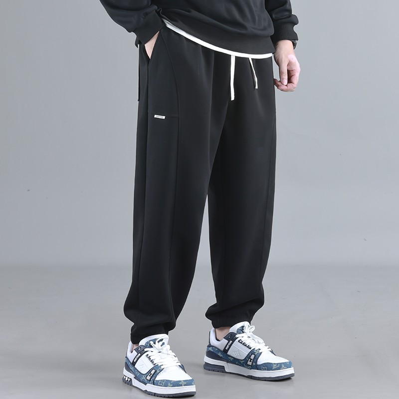 大码男裤春秋款宽松卫裤休闲裤胖子男款裤子加肥加大男士运动裤潮