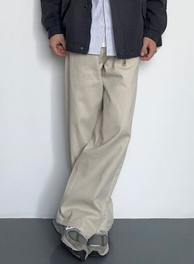 HMN Studio日系覆古水洗休闲直筒裤美式宽松简约百搭宽松牛仔裤男