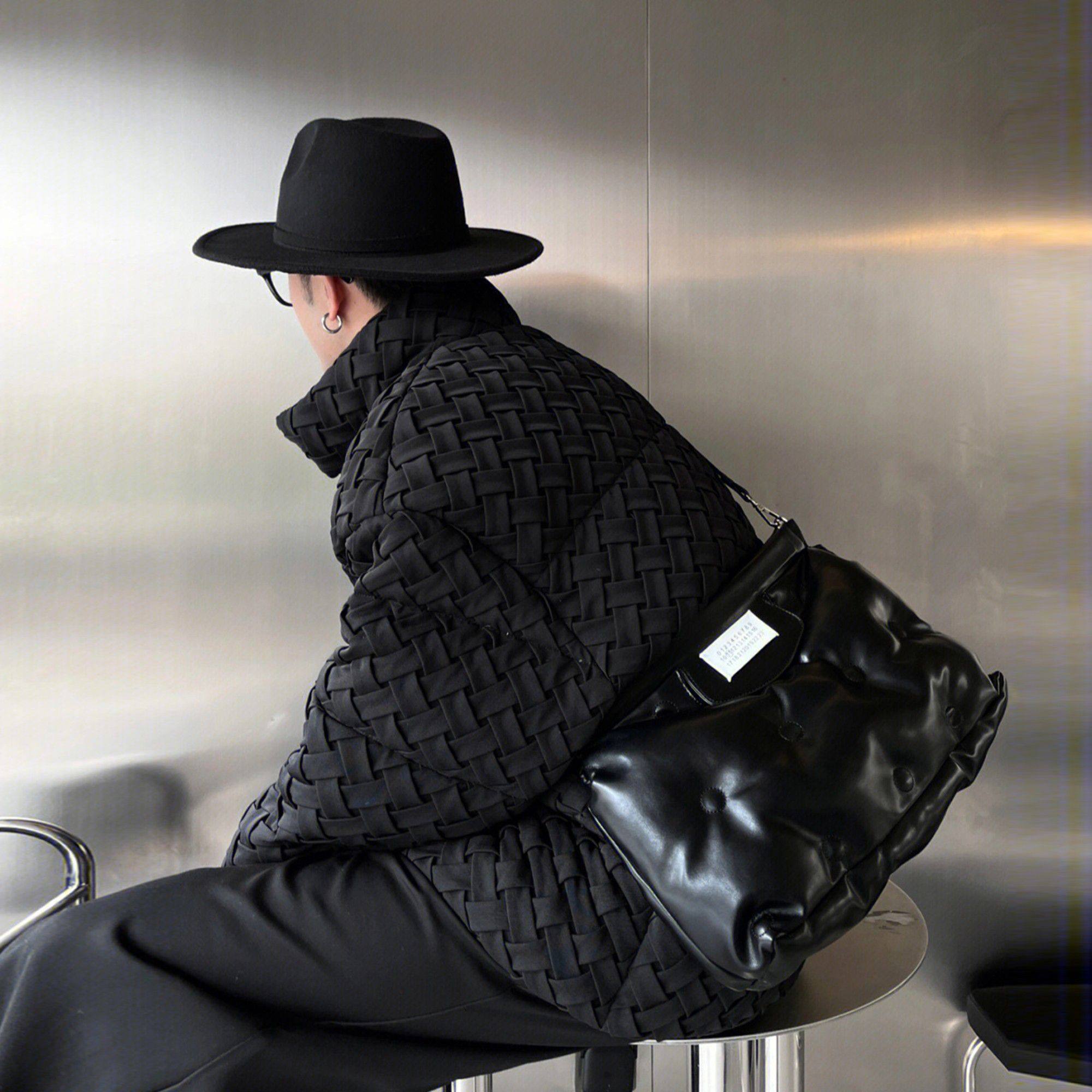 棉服面 面包编织美式羽绒棉衣男生秋冬季高级感加厚宽松保暖棉袄