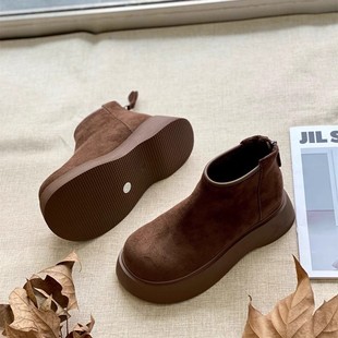 厚底松糕勃肯鞋女款2025新款秋冬加绒马丁靴二棉鞋保暖雪地靴短靴