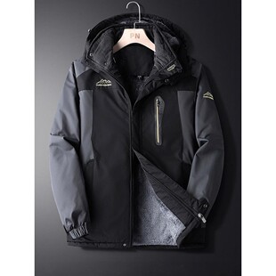 冲锋衣棉服男款冬季中老年棉衣男防寒服棉袄爸爸冬装外套加绒加厚