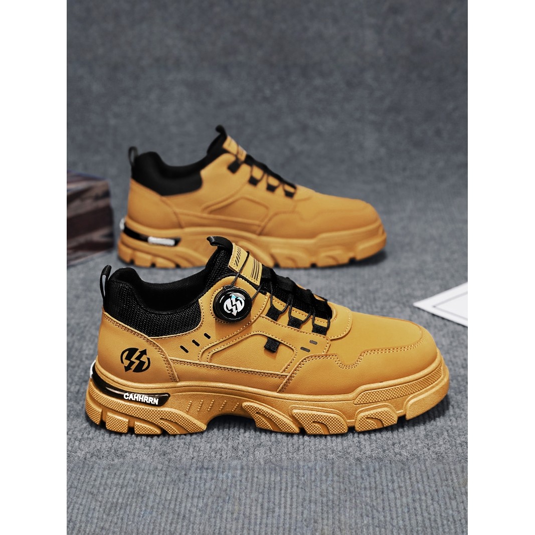 男鞋夏季2025新款工装马丁靴皮面防水运动休闲小白劳保潮鞋秋季