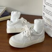 子ins潮覆古厚底板鞋 日系奶fufu小白鞋 百搭休闲 鞋 女2025夏季 新款