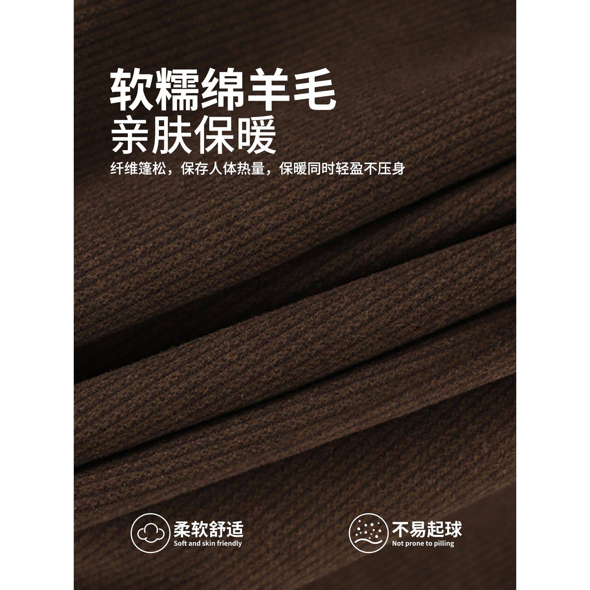 秋冬羊毛加绒裤子男款加厚阔腿直筒裤新款男生休闲裤宽松运动卫裤
