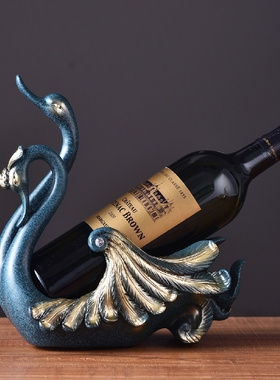 欧式葡萄酒创意装饰红q酒架摆件现代酒柜家用客厅家居饰品工艺品