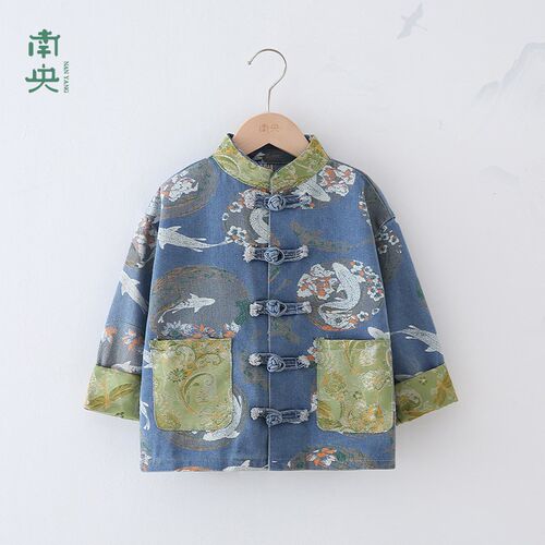 新中式童装国风汉服男童牛仔外套春秋季儿童唐装长袖上衣男孩国潮 - 封面