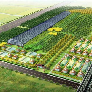 农业观光旅游生态园设计效果图 培养室果树玻璃温室种植栽植大棚