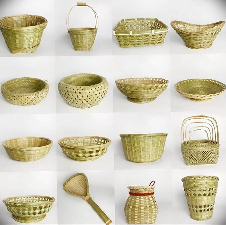 。竹编收纳筐桌面水果筐竹篮背篓置物篮厨房手工编织竹编置物小竹