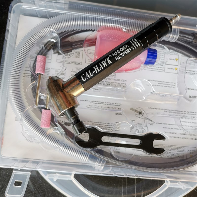 气动笔90度弯头3毫米夹头气动打磨笔抛光笔MAG-095A 2500转风磨笔