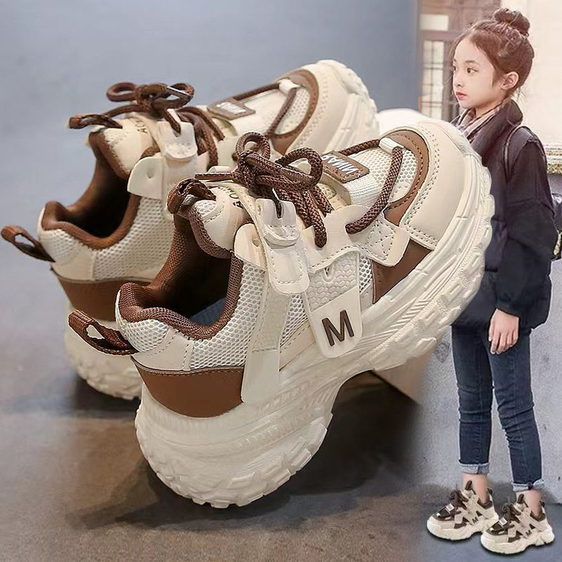 女童鞋子秋季2025新款儿童爆款运动鞋轻便软底老爹鞋女孩跑步大童