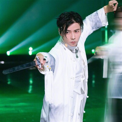 中国风唐装立领长衫男古风男装古装汉服仙气演出服假两件长袍大褂