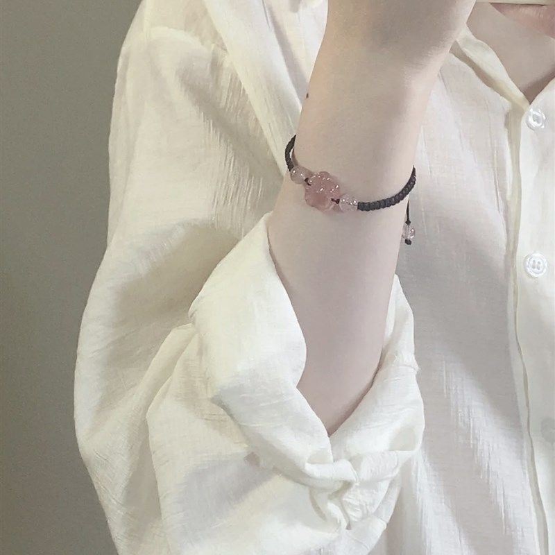 招桃花草莓晶手链招财情侣猫爪吊坠女夏粉水晶手链简约甜美送礼物,饰品/流行首饰/时尚饰品新,手链,淘宝优惠券,粉丝福利购,淘宝优惠卷