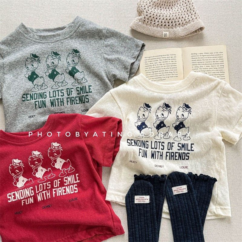 儿童韩版卡通印花短袖T恤夏装男女童打底衫宝宝宽松百搭打底衫潮,童装/婴儿装/亲子装,T恤,淘宝优惠券,粉丝福利购,淘宝优惠卷