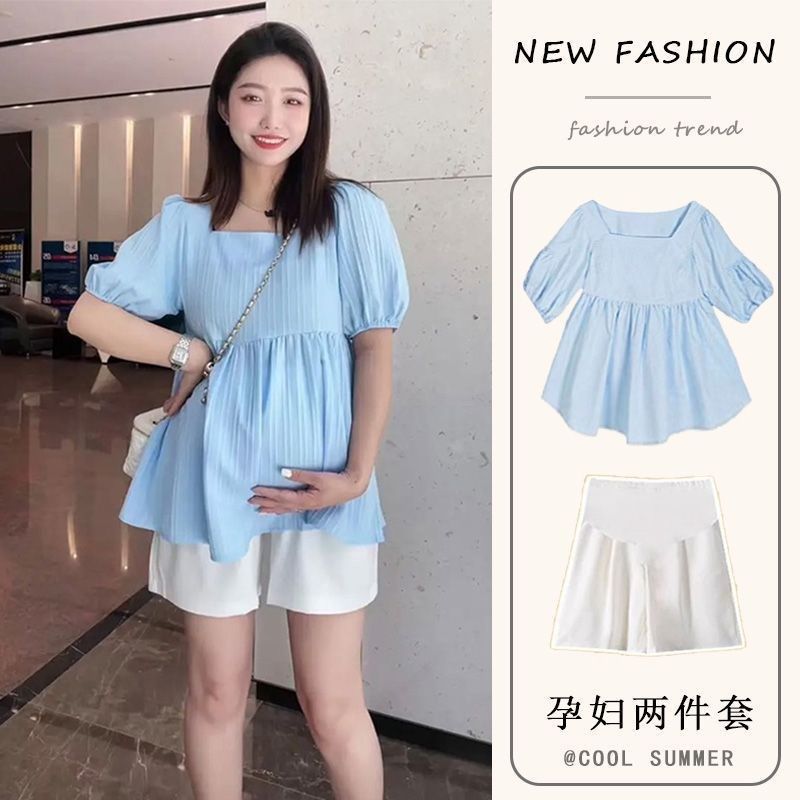 孕妇装套装夏季宽松时尚外穿方领上衣短裤休闲显瘦小个子夏套装,孕妇装/孕产妇用品/营养,套装,淘宝优惠券,粉丝福利购,淘宝优惠卷