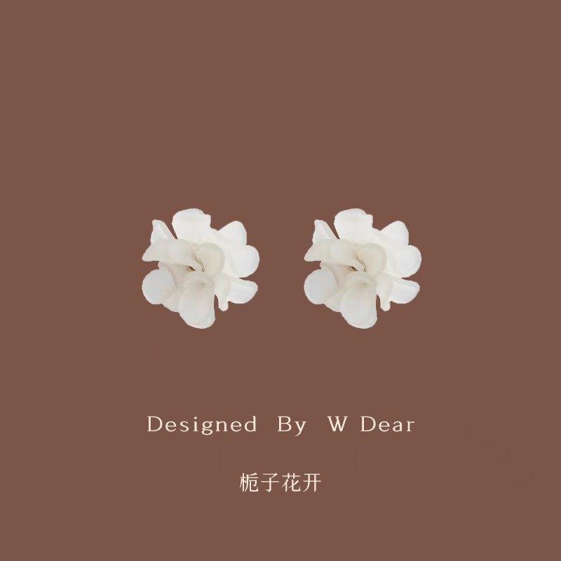 栀子花开超仙白色花朵耳环女无耳洞蚊香盘耳夹夏森系气质耳饰,饰品/流行首饰/时尚饰品新,耳夹,淘宝优惠券,粉丝福利购,淘宝优惠卷