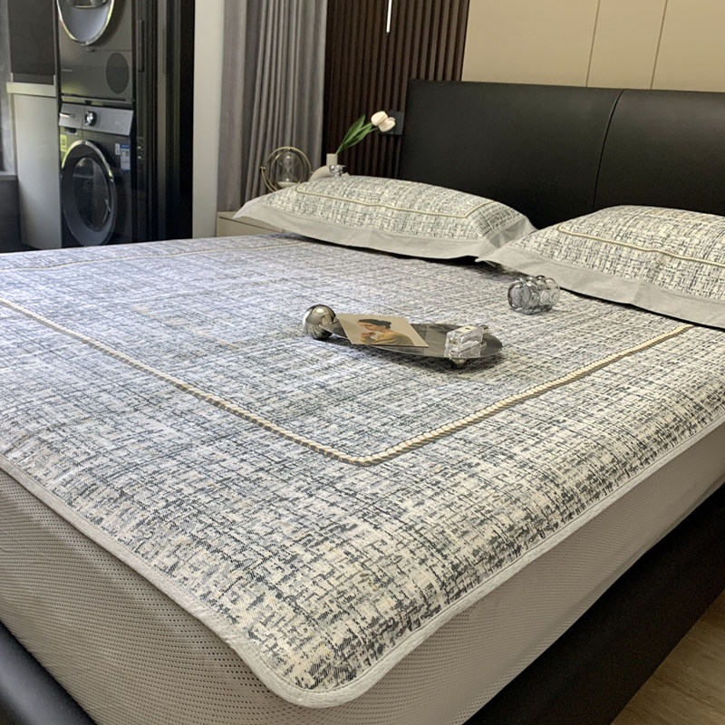 轻奢风空调凉席三件套夏季冰丝席可水洗1.51.8米床笠款全包席子,床上用品,冰丝席,淘宝优惠券,粉丝福利购,淘宝优惠卷