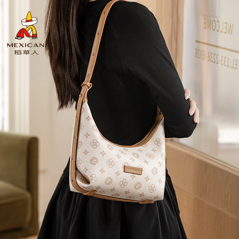 稻草人包包女新款腋下包复古老花斜挎包秋冬时尚印花通勤包女包,箱包皮具/热销女包/男包,腋下包,淘宝优惠券,粉丝福利购,淘宝优惠卷