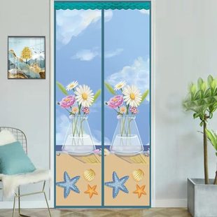 通用 磁吸自吸软门帘空调挡风隔断帘家用厨房塑料不透明门帘子四季