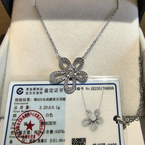 闪亮925银莫桑钻太阳花项链锁骨链时尚轻奢高贵典雅女礼物爆款