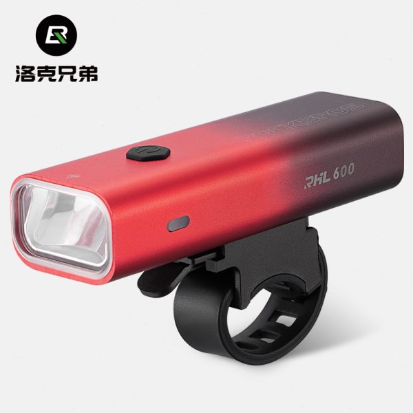 洛克兄弟自行车灯前灯强光手电筒充电山地公路车夜骑户外骑行装备
