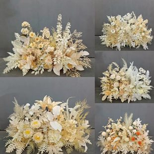 饰地排花路引花 香槟婚礼花艺婚庆现场布置绢花排花婚庆道具酒店装