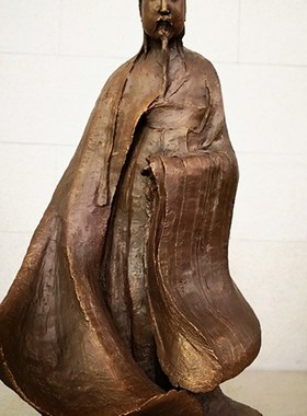 苏东坡居士名人雕像抽象艺术博物馆文化玻璃钢彷铜雕塑装饰摆件