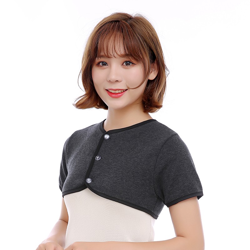 秋冬季绒睡觉保暖产妇坐月子哺乳中老年男女士护肩短袖