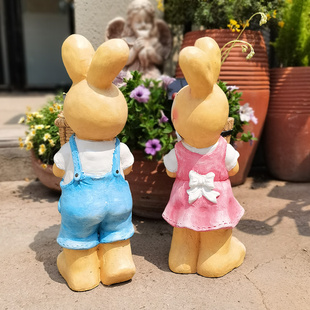 兔子花盆动物多肉大号创意阳台装饰户外庭院花园可爱卡通造型摆件