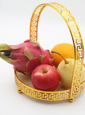 时尚家用提手水果架创意装饰文艺摆件水果篮多层果蔬置物收纳篮