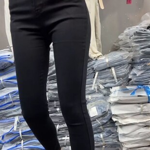 显瘦牛仔裤女2024年春秋冬加绒新款紧身弹力九分小个子铅笔小脚裤