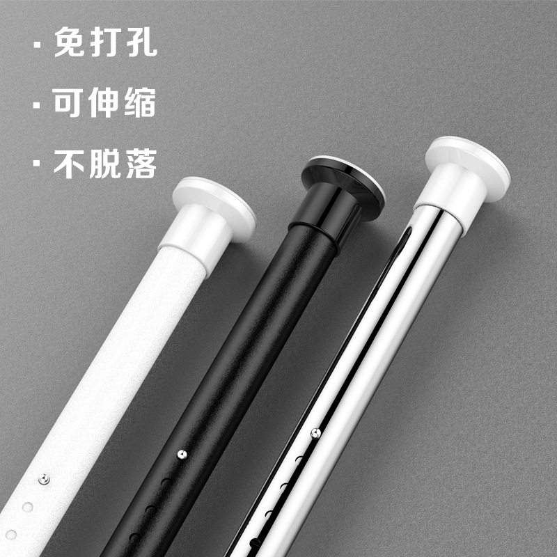 伸缩杆免打孔罗马杆免费送挂钩卧室挂衣杆浴帘杆超长家用撑杆牢固图片