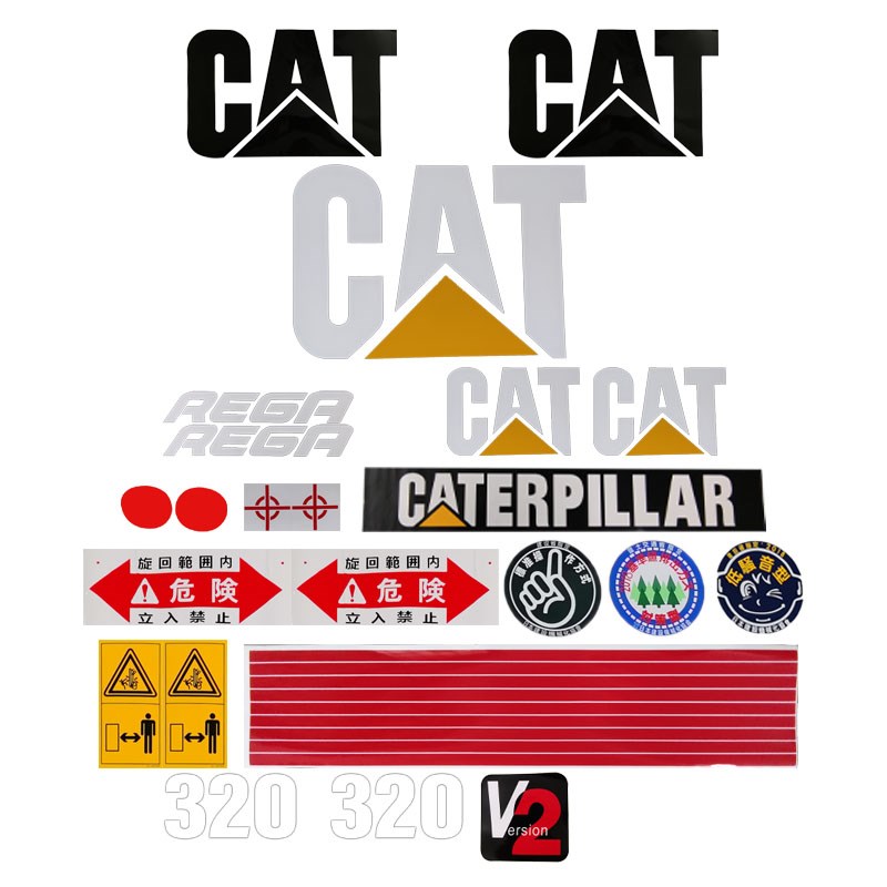 挖掘机配件卡特3055 306 307 308 312 320 325 330 336D全车贴纸