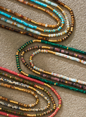 秋冬毛衣链大气高档绿松石高级感彩色串珠项链女款2023新款锁骨链