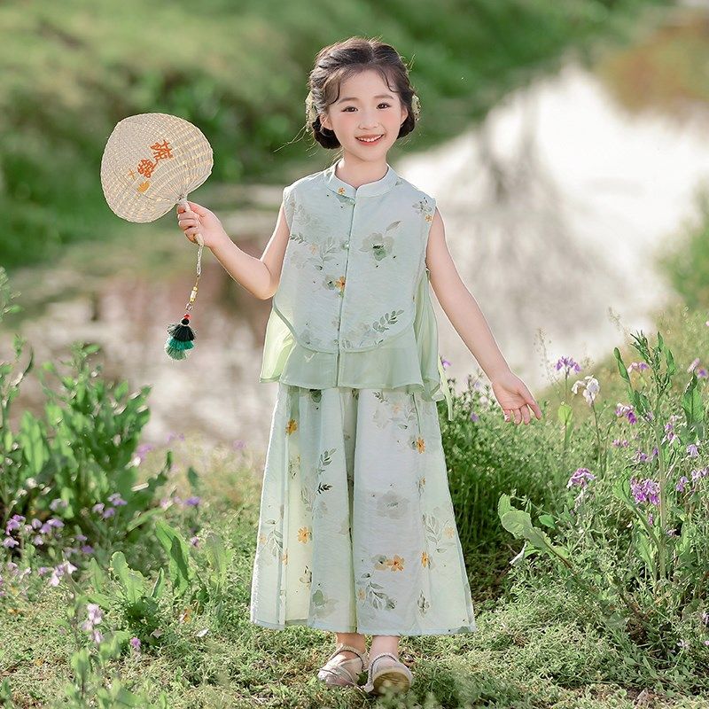 日常可穿汉服女童国风超仙古装夏季薄款儿童唐装小女孩新中式套装,童装/婴儿装/亲子装,汉服,淘宝优惠券,粉丝福利购,淘宝优惠卷