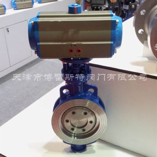 C气动对夹硬密封蝶阀D673H-16C 不锈钢体 304板不锈钢阀座 耐磨