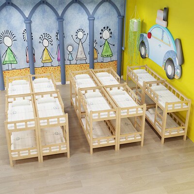 幼儿园上下床双层床高低床学生上下铺床午托床实木儿童小床午睡床