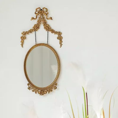 法式雕花墙镜挂墙装饰镜子家居背景墙壁饰壁镜桌面化妆镜摄影道具