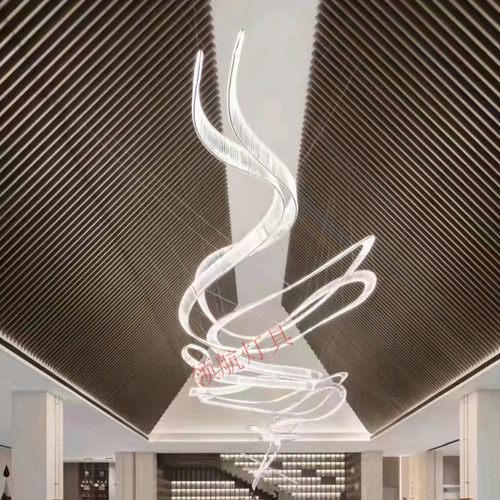非标定制飘带灯酒店大堂售楼部沙盘异型玻璃水晶装饰商场艺术吊灯