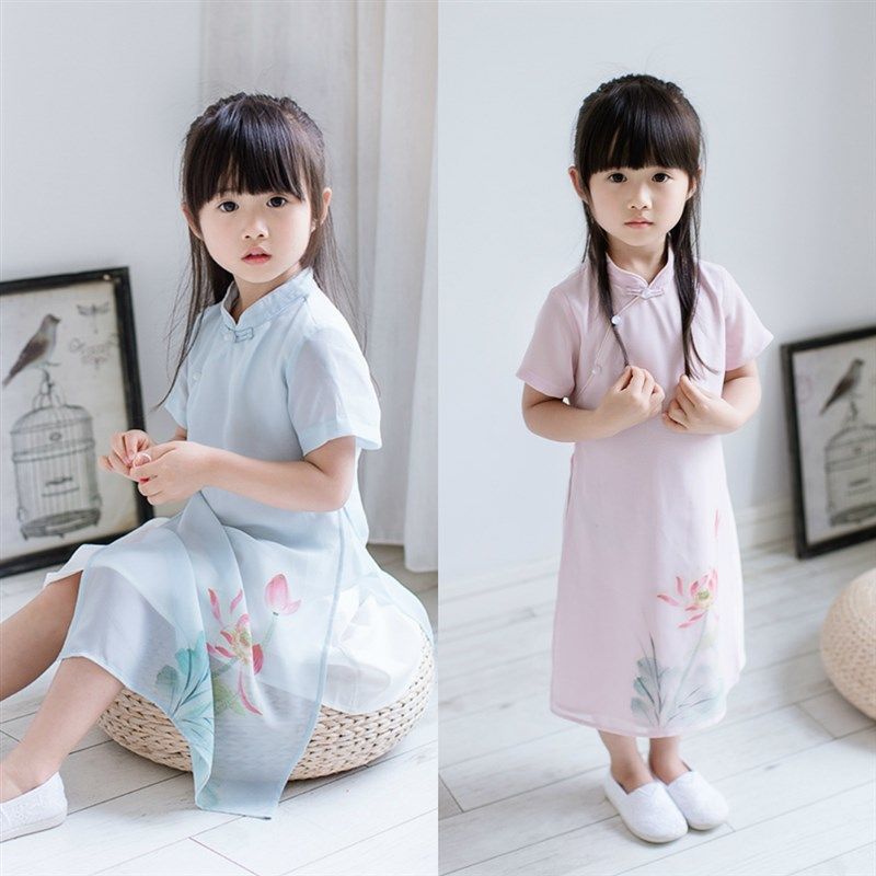 女童旗袍2024新款连衣裙夏装童装女宝宝秋装雪纺儿童汉服母女装,童装/婴儿装/亲子装,连衣裙,淘宝优惠券,粉丝福利购,淘宝优惠卷