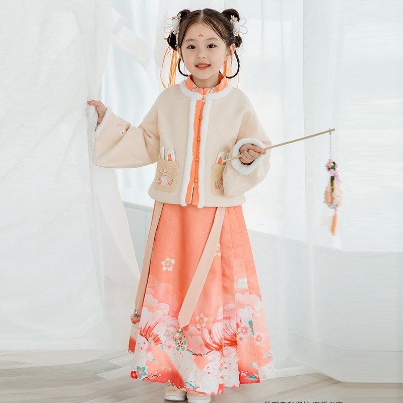 《草莓兔兔》汉服女童冬装宝宝中国风加厚明制古装小女孩古风唐装,童装/婴儿装/亲子装,汉服,淘宝优惠券,粉丝福利购,淘宝优惠卷