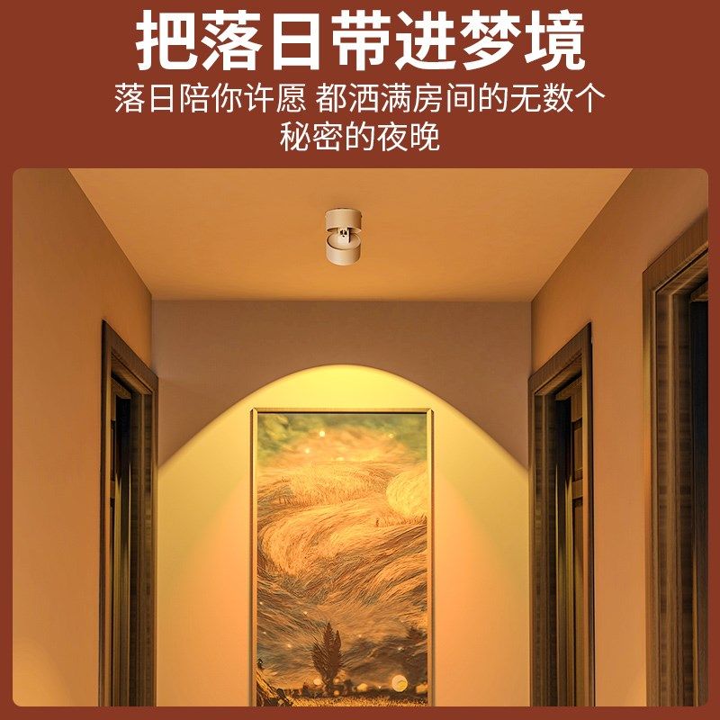 明装日不落射灯客厅家用背景墙玄关小山丘商用嵌入式夕阳氛围灯,家装灯饰光源,明装射灯,淘宝优惠券,粉丝福利购,淘宝优惠卷