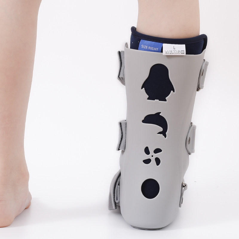 儿童踝关节固定支具小腿脚踝骨折扭伤护具石膏鞋足托下垂康复小孩