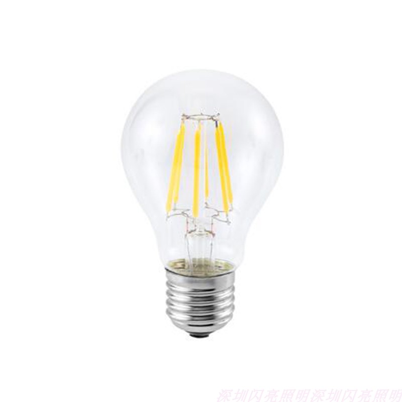 A60 E27大螺口球形灯泡光源吊灯节能复古LED电灯丝4W6W8W白暖220V