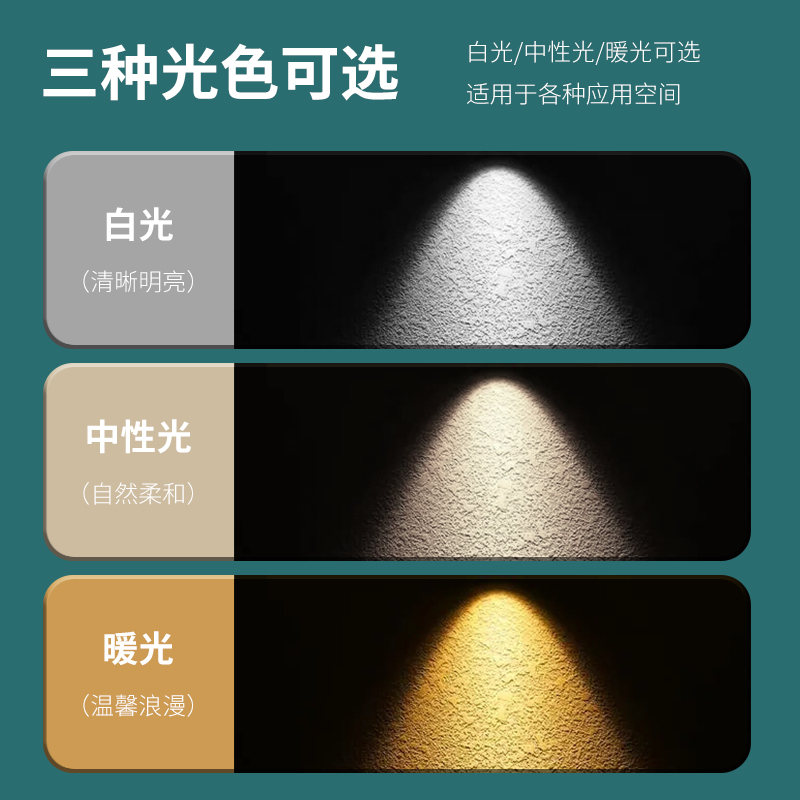 明装射灯可调角度商用家用吸顶式轨道灯聚光射灯LED天花灯