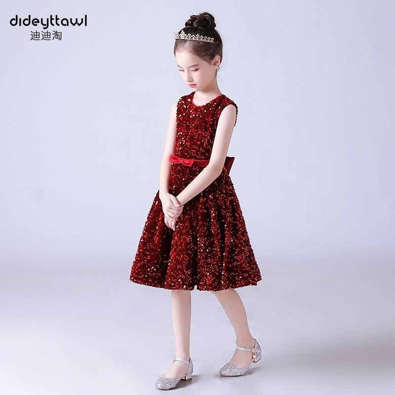 迪迪淘少儿主持人礼服女童钢琴演奏礼服酒红色团体演出表演服亮片,童装/婴儿装/亲子装,儿童礼服,淘宝优惠券,粉丝福利购,淘宝优惠卷