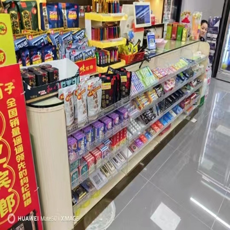 便利店口香糖零食展示柜超市小商品货架收银台药瓶置物架展示架
