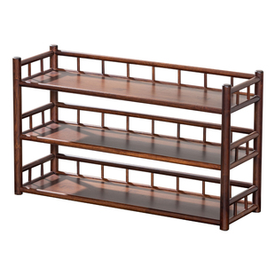 桌面博古架中式茶叶茶具收纳架办公室实木茶杯置物架紫砂壶摆放架