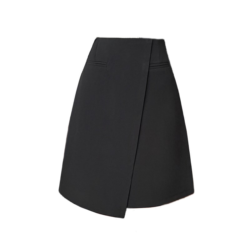 大码梨形身材中长半身裙女不规则高腰遮肚胯a字裙胖mm显瘦腿粗裙