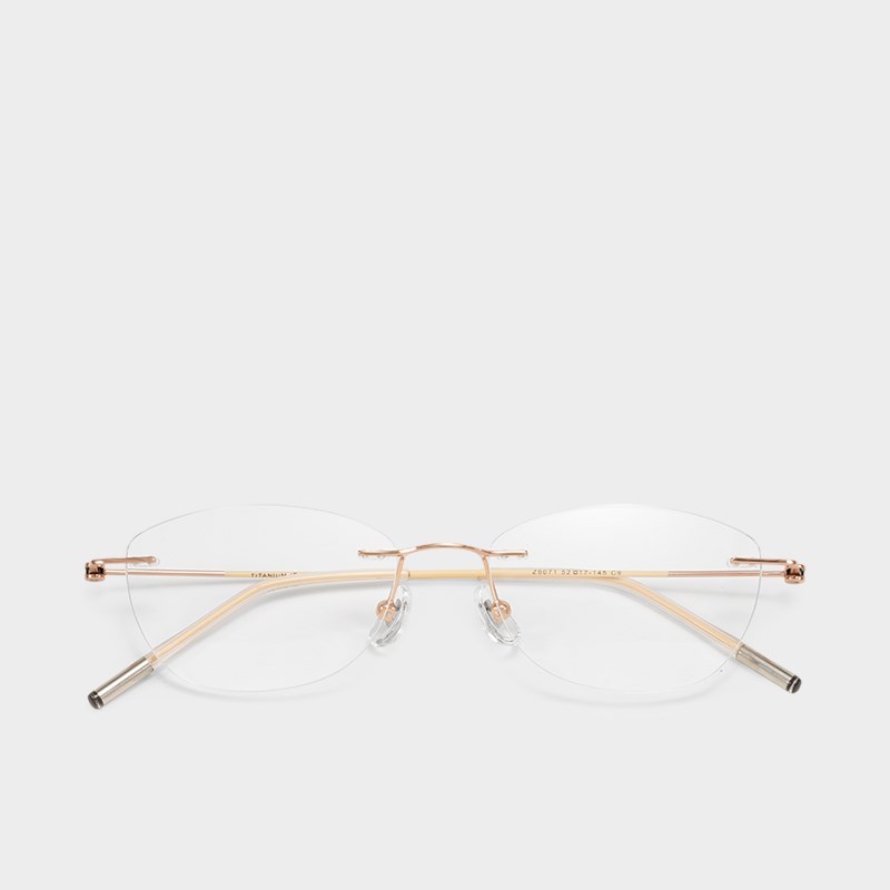 仅5克 超轻无框眼镜女近视可配度数清冷感蝶形无边框镜架2025新款